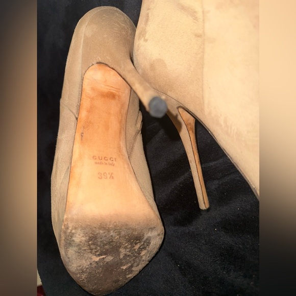 Gucci Suede Striped Boots Women's Size: 39.5 - Picture 3 of 16